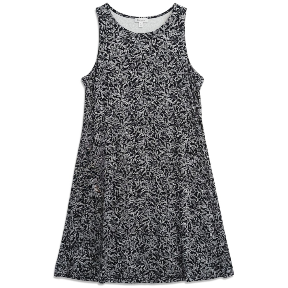Old Navy Shift Dress Womens XL Black White Floral Sleeveless Jersey Knit Casual